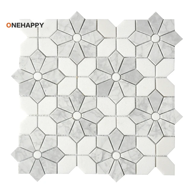 Mosaic Marble Tile for Kitchen - Home Bathroom Tiles Design のレビューと価格