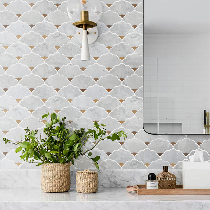 Natural stone water jet marble - Home Bathroom Tiles Design のレビューと価格