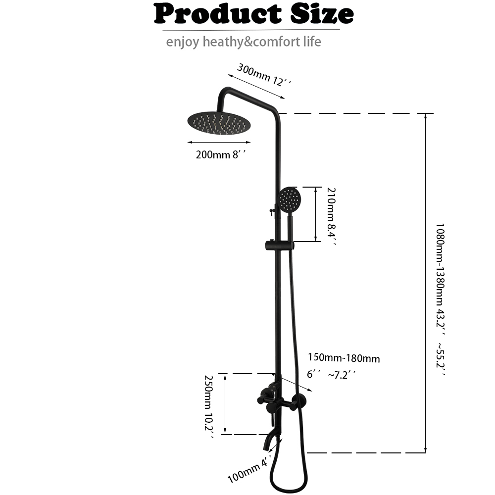 KEMAIDI Shower faucet Set Matt - Home Bathroom Faucets のレビューと価格