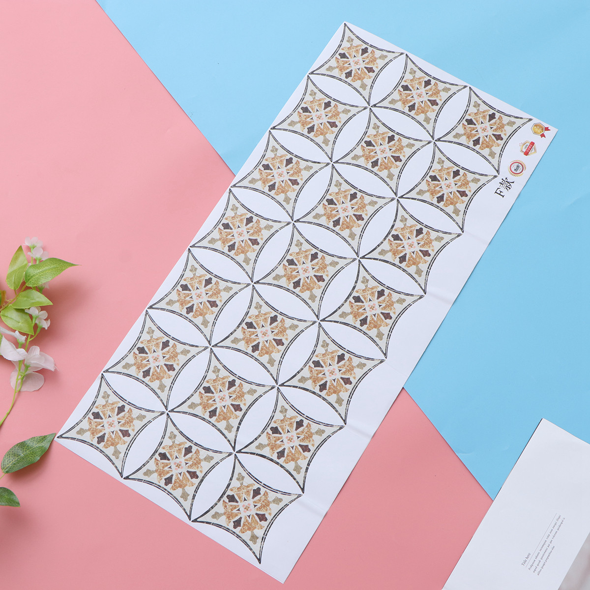 21 Pcs Floor Stickers Classic  - Home Bathroom Tiles Design のレビューと価格