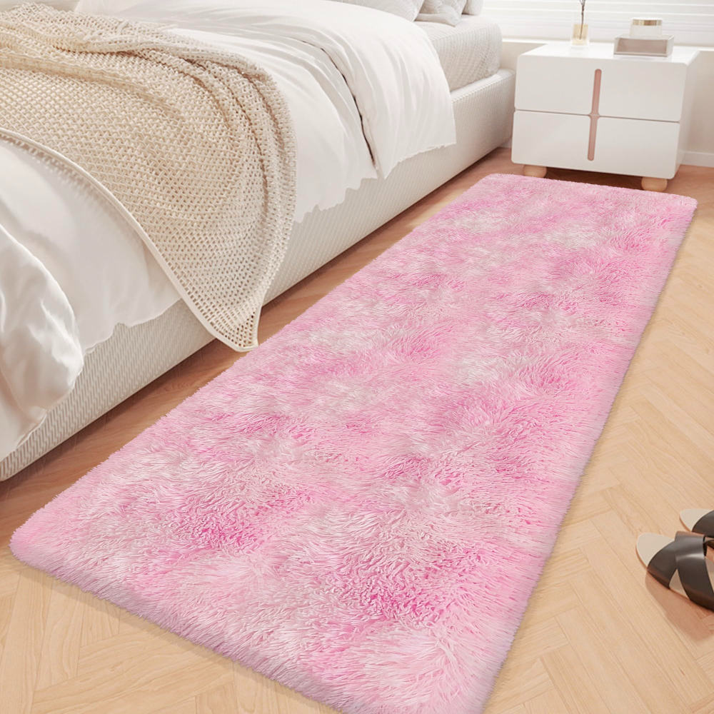 VIKAMA Gradient Blue Fluffy Ru - Home Bathroom Rugs のレビューと価格