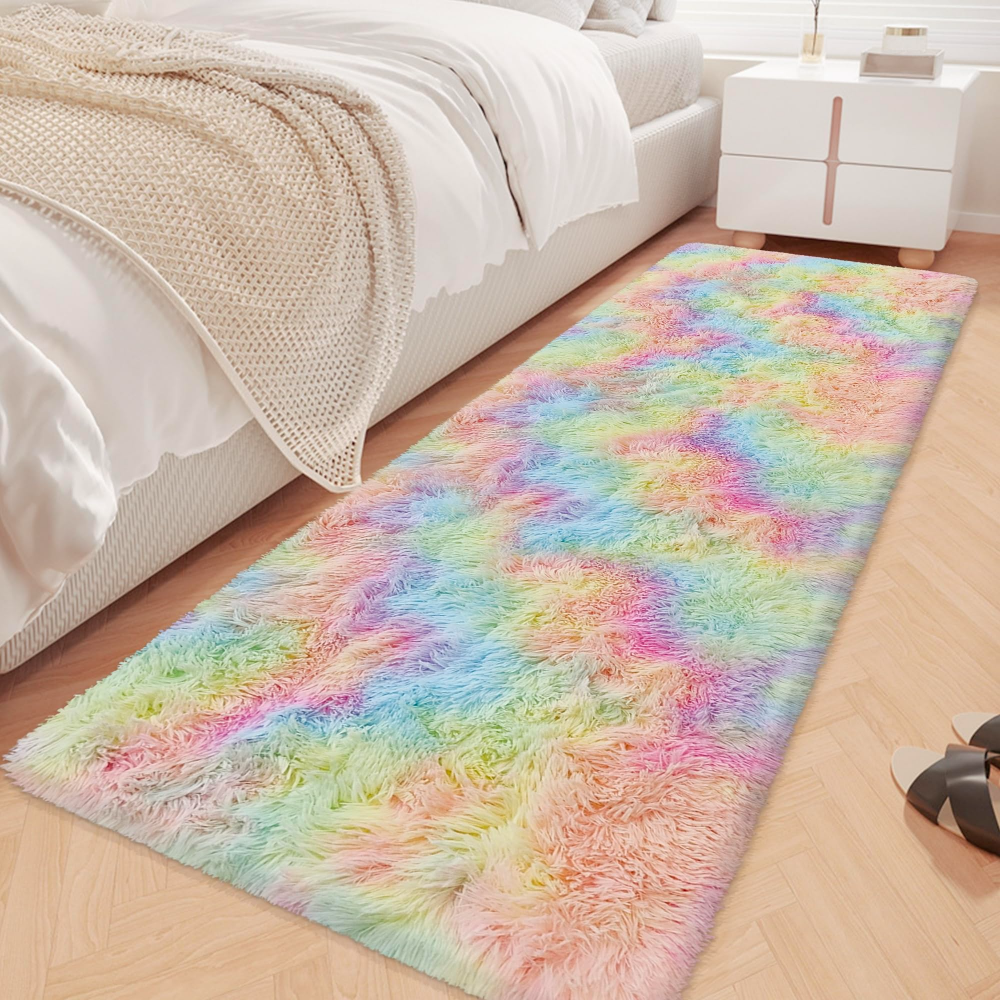 VIKAMA Gradient Blue Fluffy Ru - Home Bathroom Rugs のレビューと価格