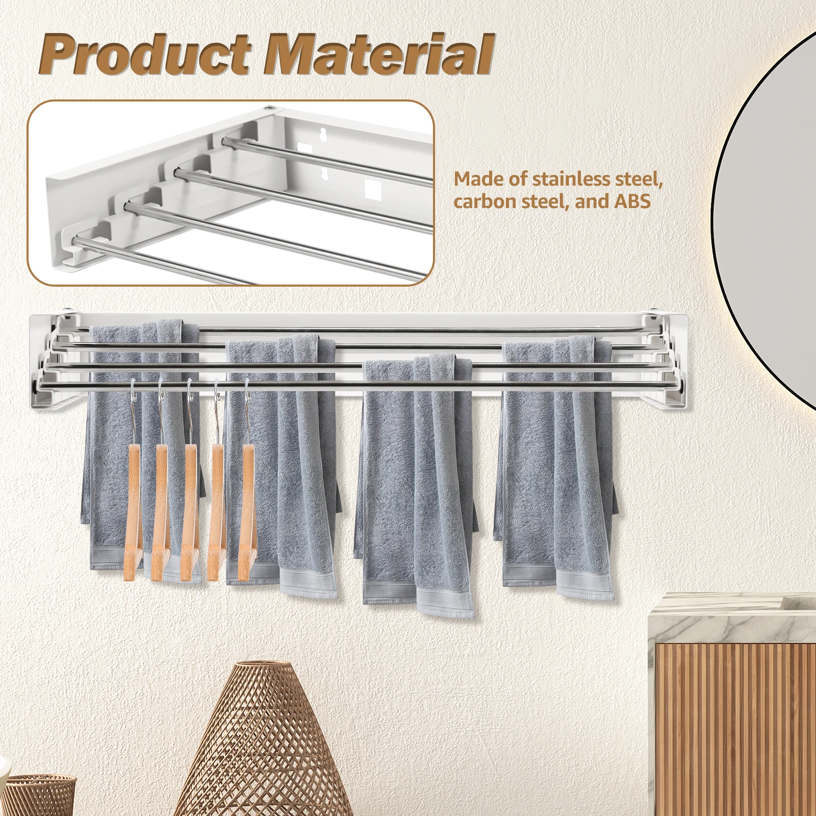 Folding Clothes Hanger Stainle - Towel Bar Stainless のレビューと価格