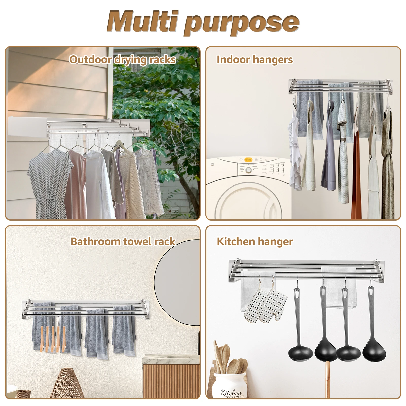 Folding Clothes Hanger Stainle - Towel Bar Stainless のレビューと価格
