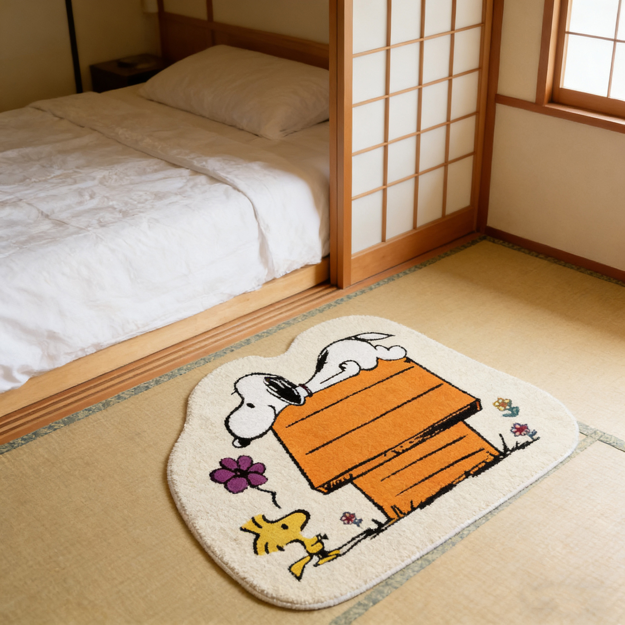 Snoopy Cartoon House Shaped Ar - Home Bathroom Rugs のレビューと価格