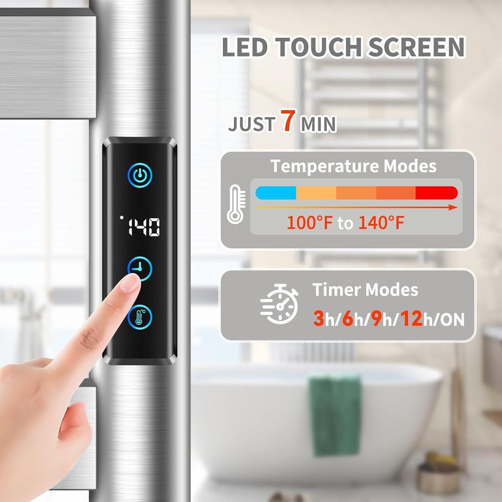 10-Bar Electric Wall-Mounted T - Towel Bar Stainless のレビューと価格